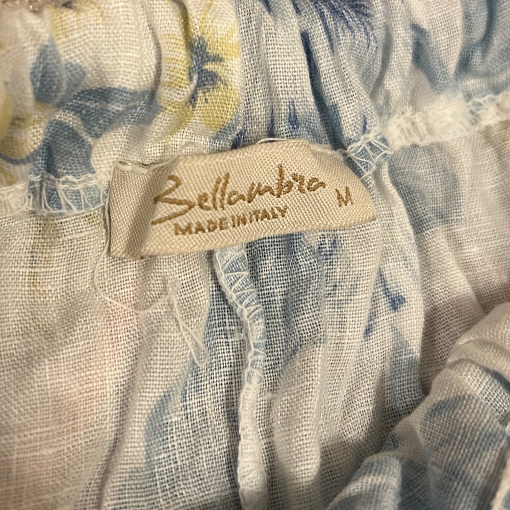 Bellambra Italy 100% Linen Romantic Euro summerCoastal Resort blue Beach dress - Picture 3 of 10
